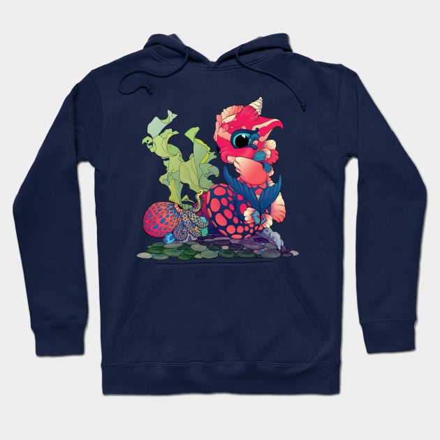 Baby Water Dragon With a Little Cephalopod Hoodie by Bitty Bitey Ones